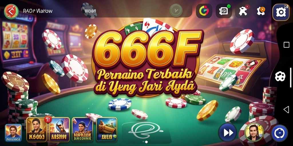 Tampilan gameplay mewah dan menarik dari aplikasi Kasino 666F.