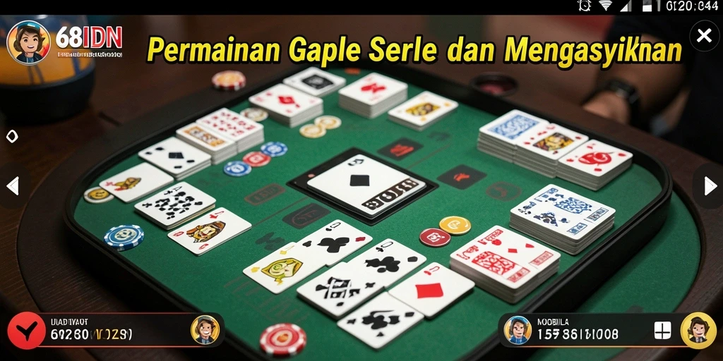 Tampilan gameplay Gaple yang seru dan menarik di 68IDN.