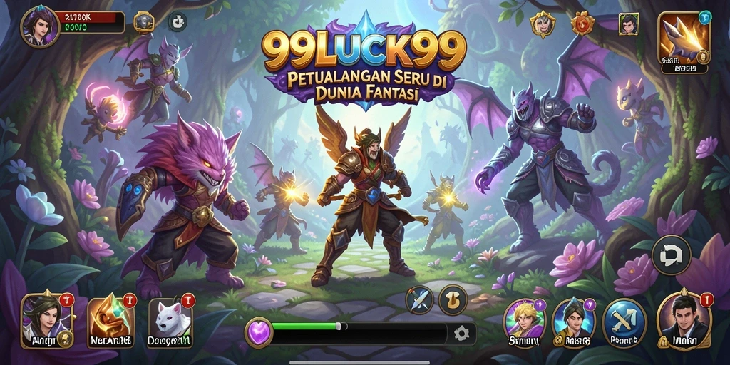Tampilan gameplay seru di 99LUCK99 saat menjelajahi dunia fantasi.
