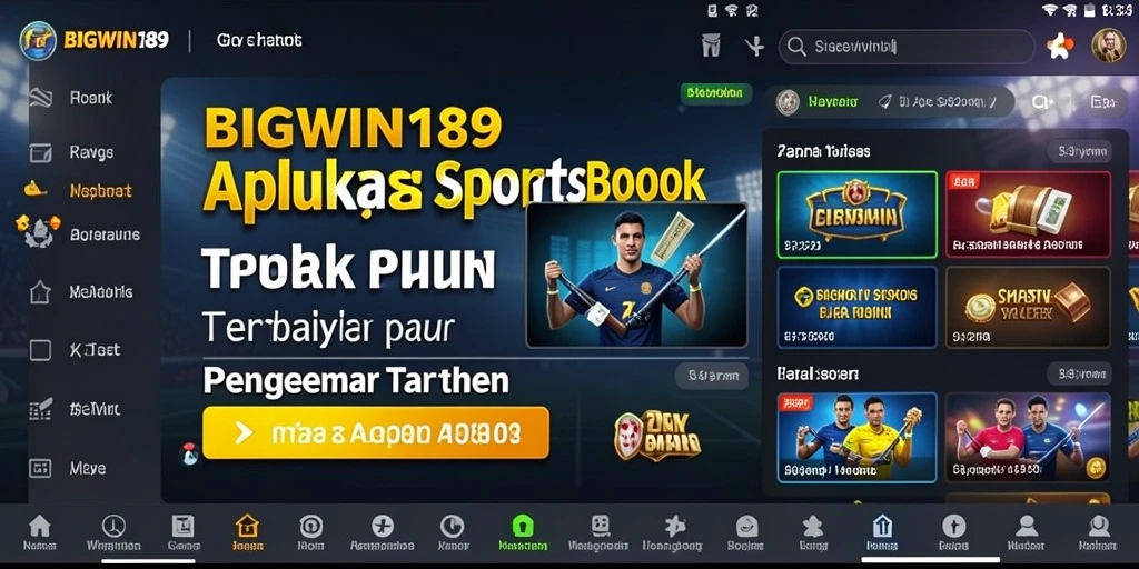 Tampilan gameplay Sportsbook yang interaktif dan menarik dari BIGWIN189.