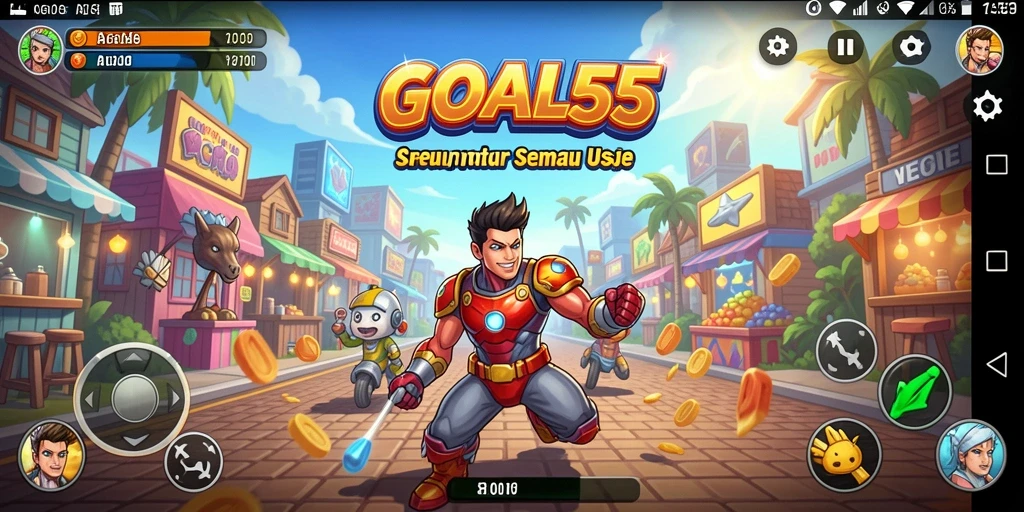 Tangkapan layar menampilkan aksi seru gameplay Arcade GOAL55.