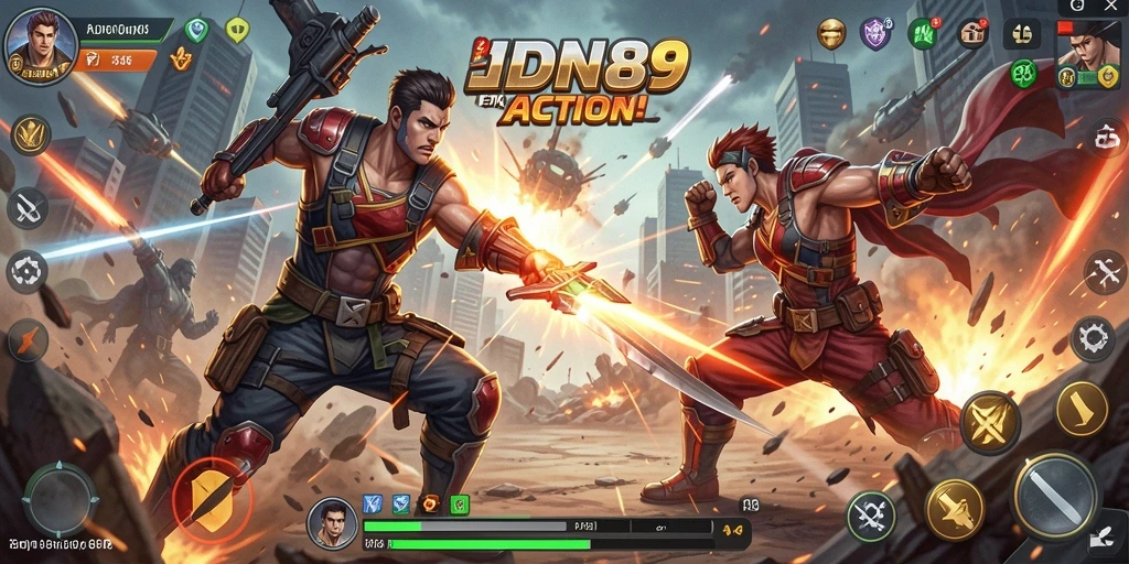 Tampilan gameplay seru dan penuh aksi di IDN89.