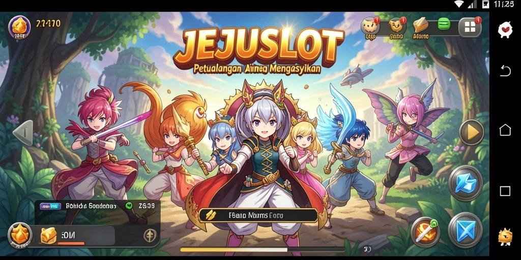 Tampilan menarik gameplay JEJUSLOT dengan karakter Anime.