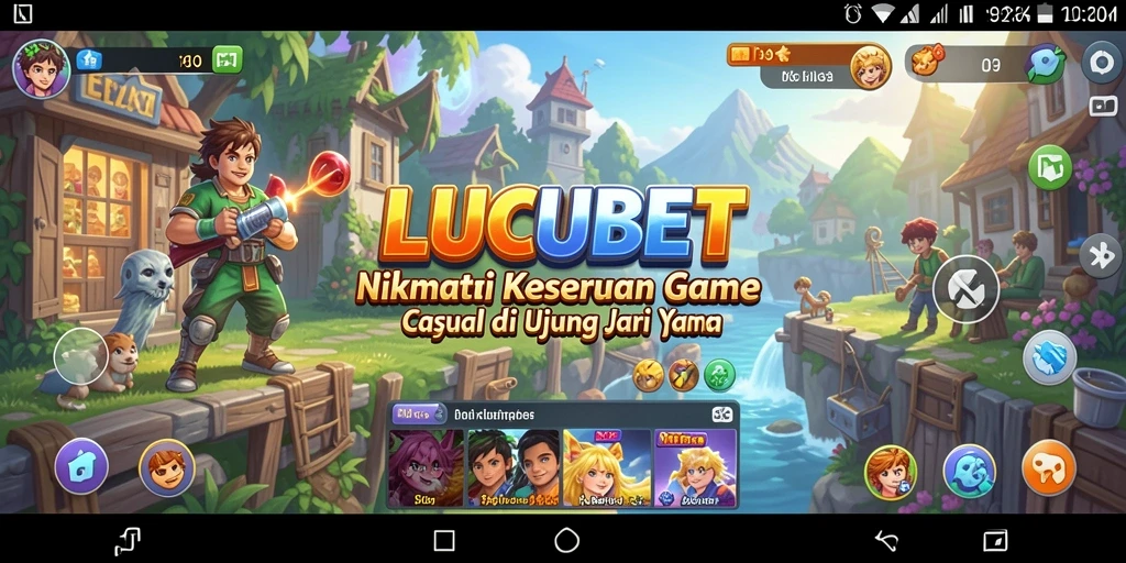 Tampilan gameplay menarik dari LUCUBET yang penuh warna.