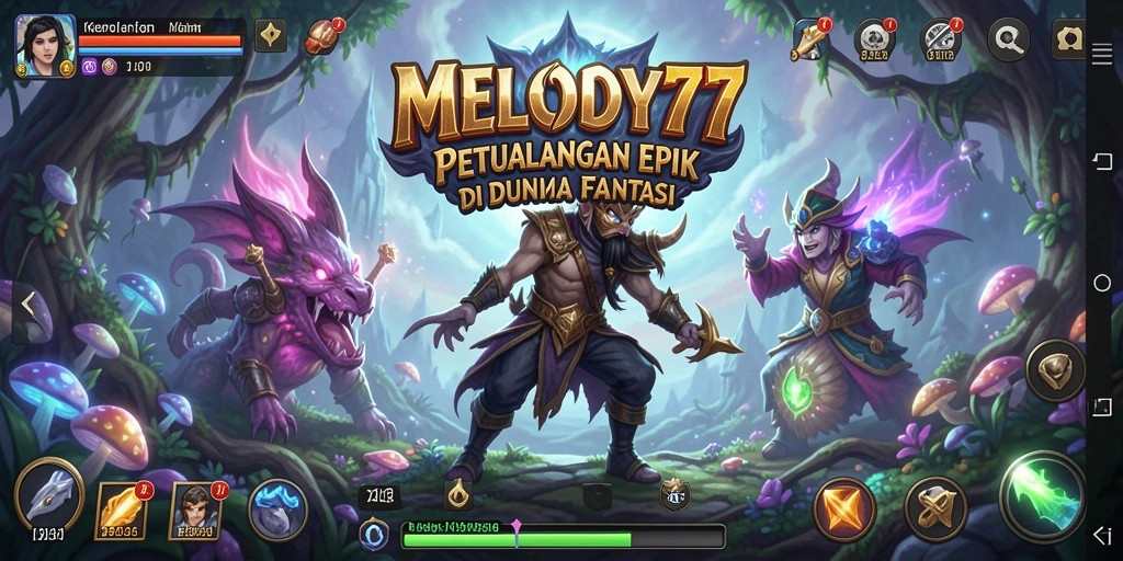 Tangkapan layar menunjukkan aksi seru dalam RPG MELODY77.