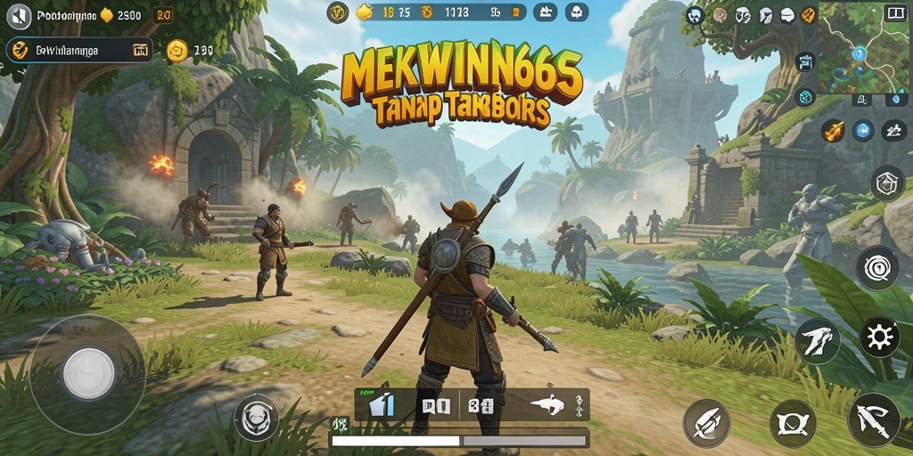 Screenshot gameplay MKWIN666 menunjukkan petualangan seru di dunia terbuka.