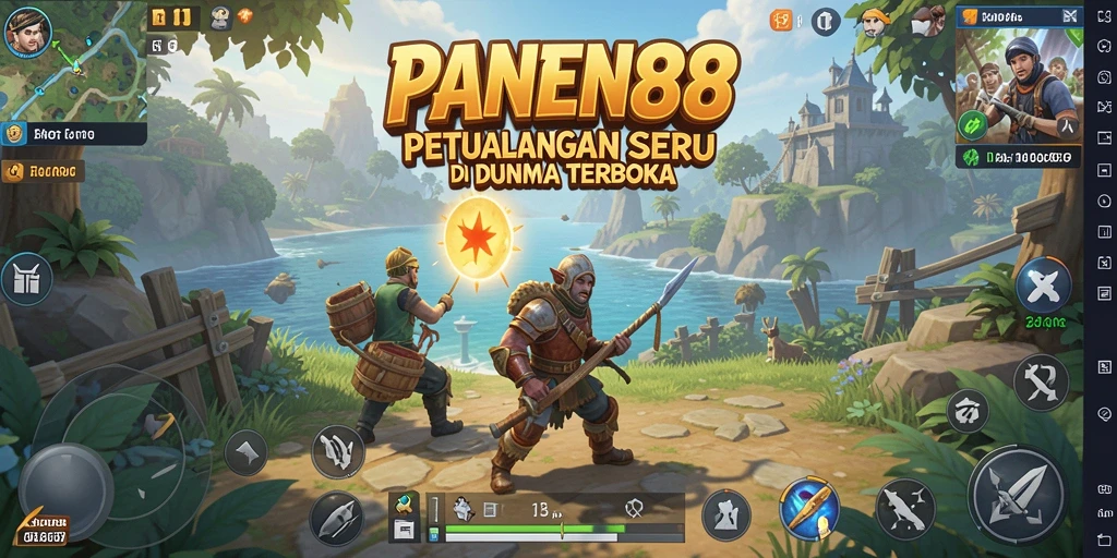 Screenshot menunjukkan pemain menjelajahi dunia terbuka dari PANEN88.