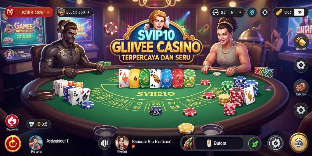 Screenshot gameplay SVIP10 menampilkan suasana permainan Live Casino yang seru.