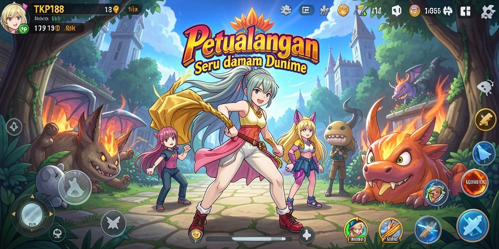 Tampilan gameplay menarik TKP188 dengan karakter Anime ikonik.